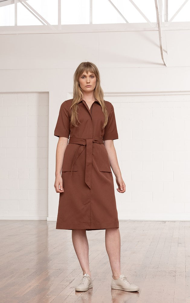 PERFORMANCE TWILL SHIRT DRESS - CLEARANCE