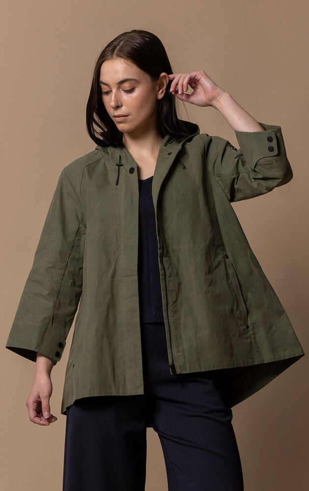 WAXED COTTON SWING SHELL - CLEARANCE
