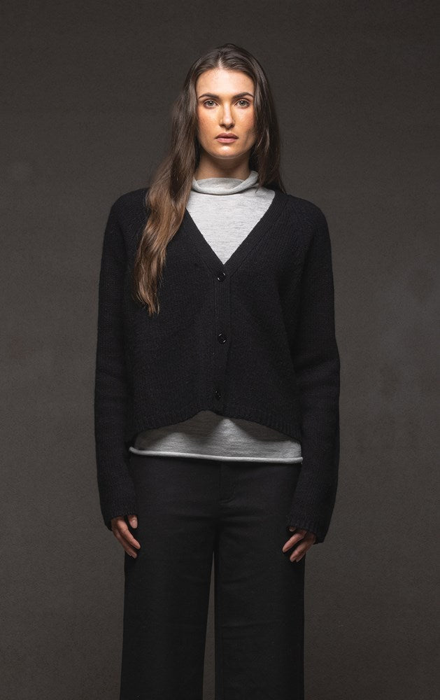 3GG CROPPED MERINO CARDIGAN - CLEARANCE