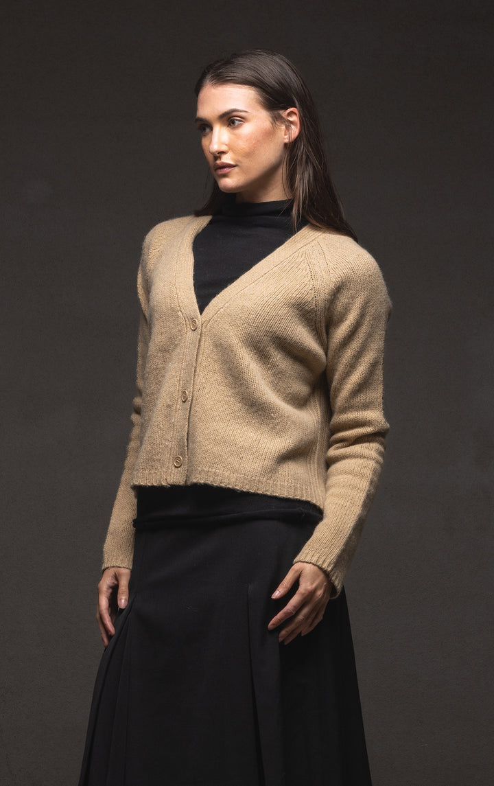 3GG CROPPED MERINO CARDIGAN - CLEARANCE