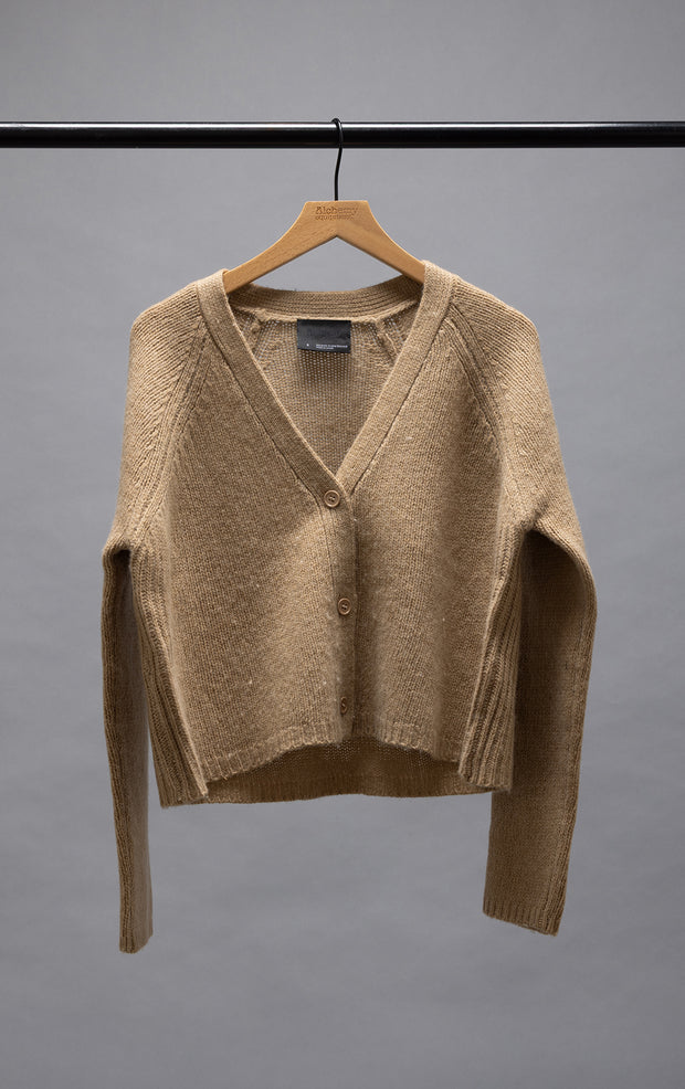 3GG CROPPED MERINO CARDIGAN