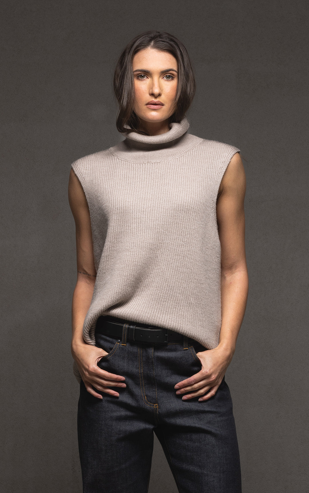 7GG MERINO RIB KNIT VEST