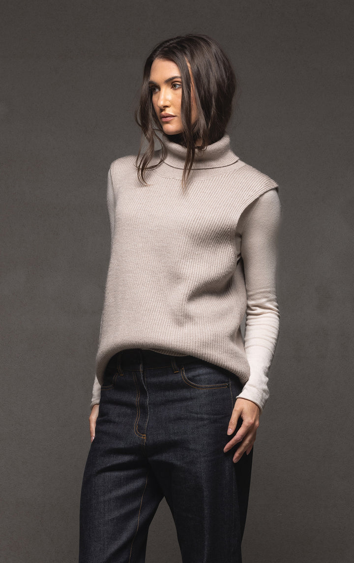 7GG MERINO RIB KNIT VEST