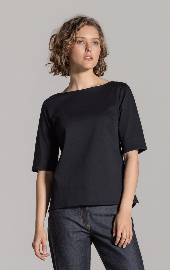 COTTON LUXE BOATNECK TOP