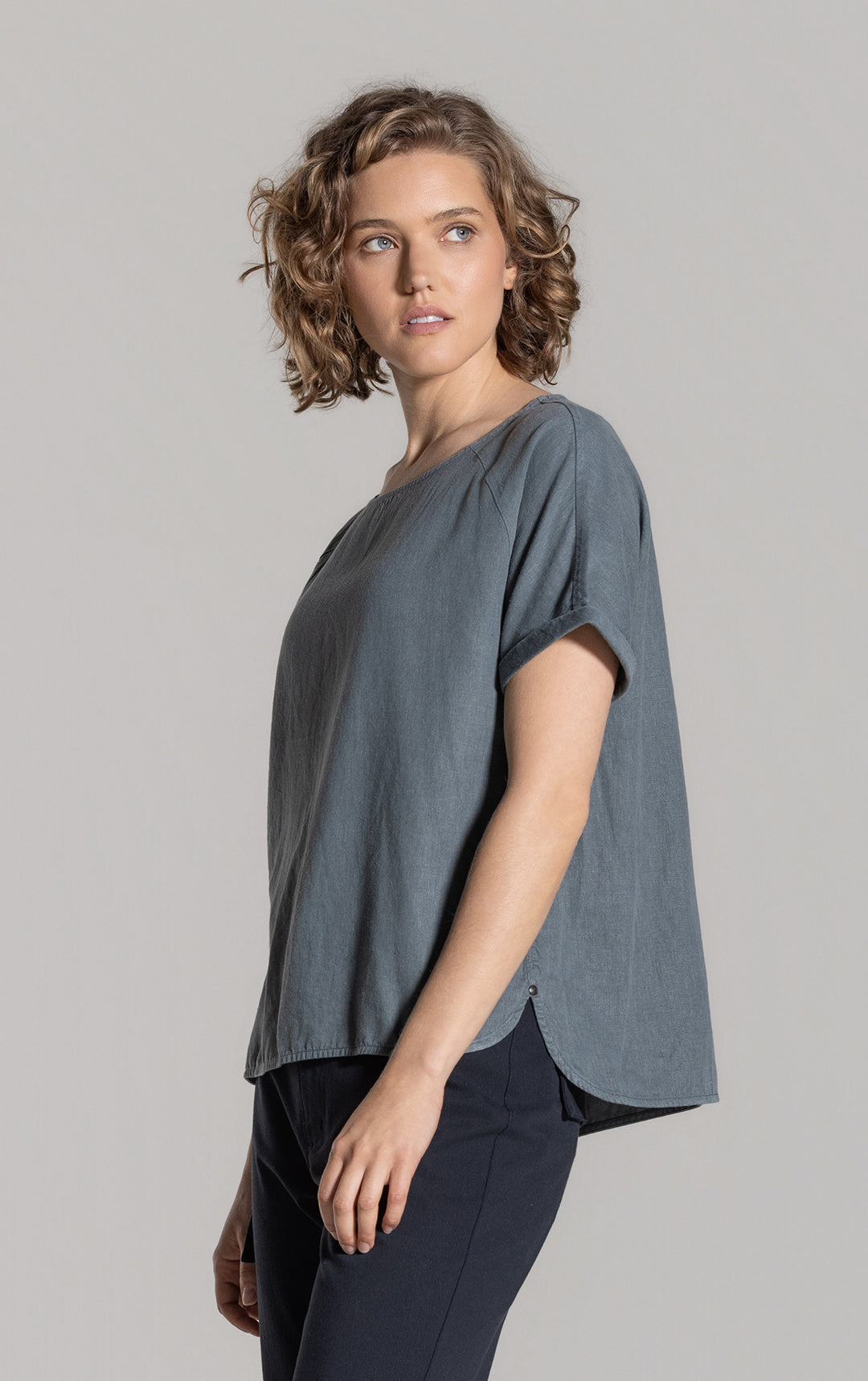 HEMP TENCEL LAUNDERED TOP