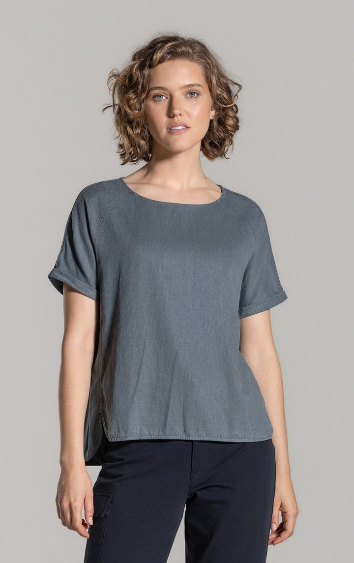 HEMP TENCEL LAUNDERED TOP