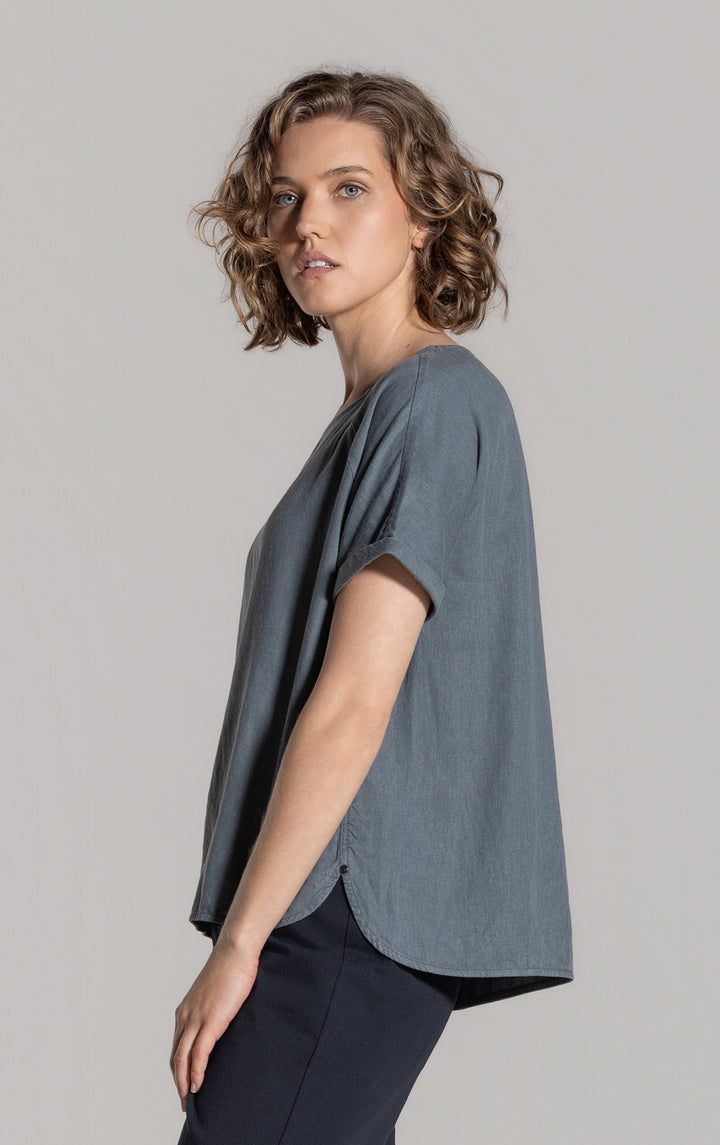 HEMP TENCEL LAUNDERED TOP