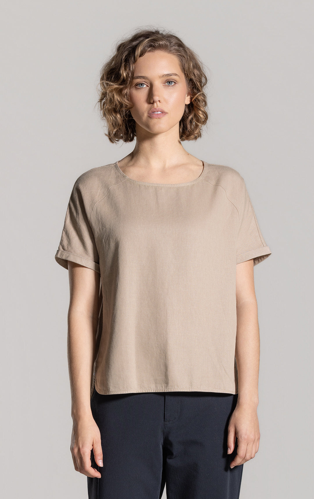 HEMP TENCEL LAUNDERED TOP