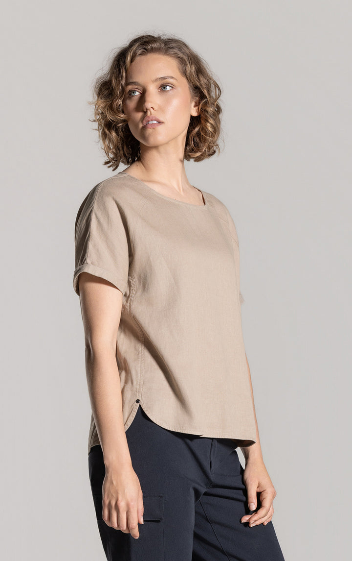 HEMP TENCEL LAUNDERED TOP