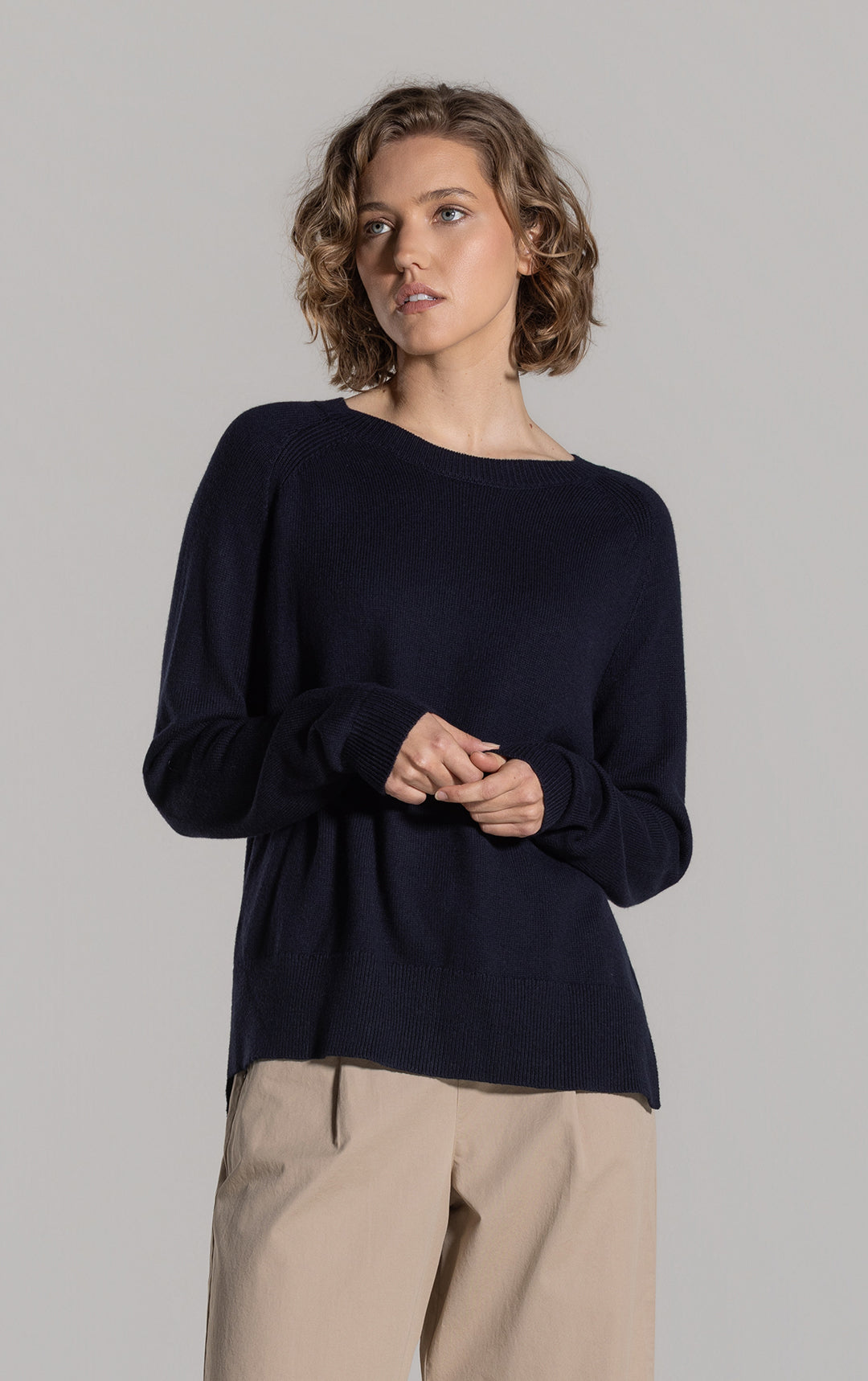 7GG MERINO COTTON RAGLAN JUMPER