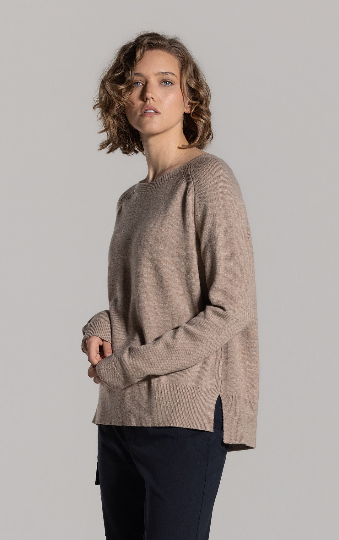 7GG MERINO COTTON RAGLAN JUMPER