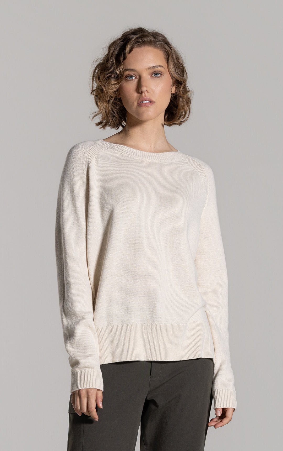 7GG MERINO COTTON RAGLAN JUMPER