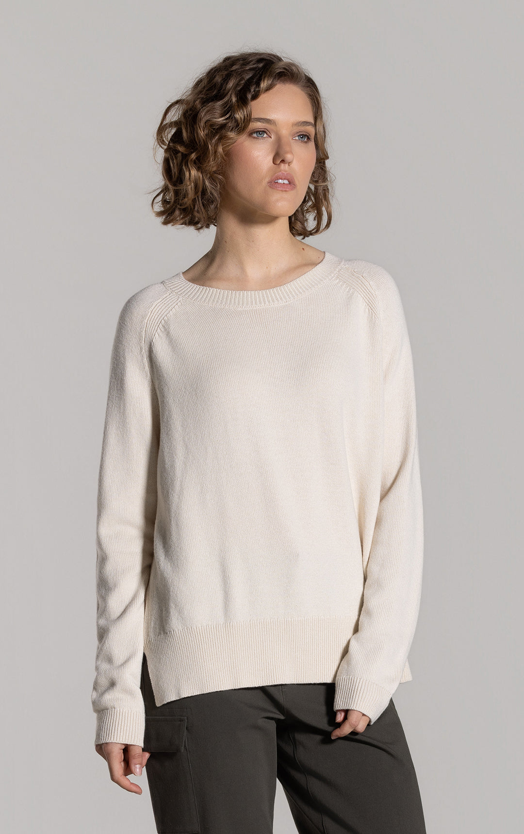 7GG MERINO COTTON RAGLAN JUMPER
