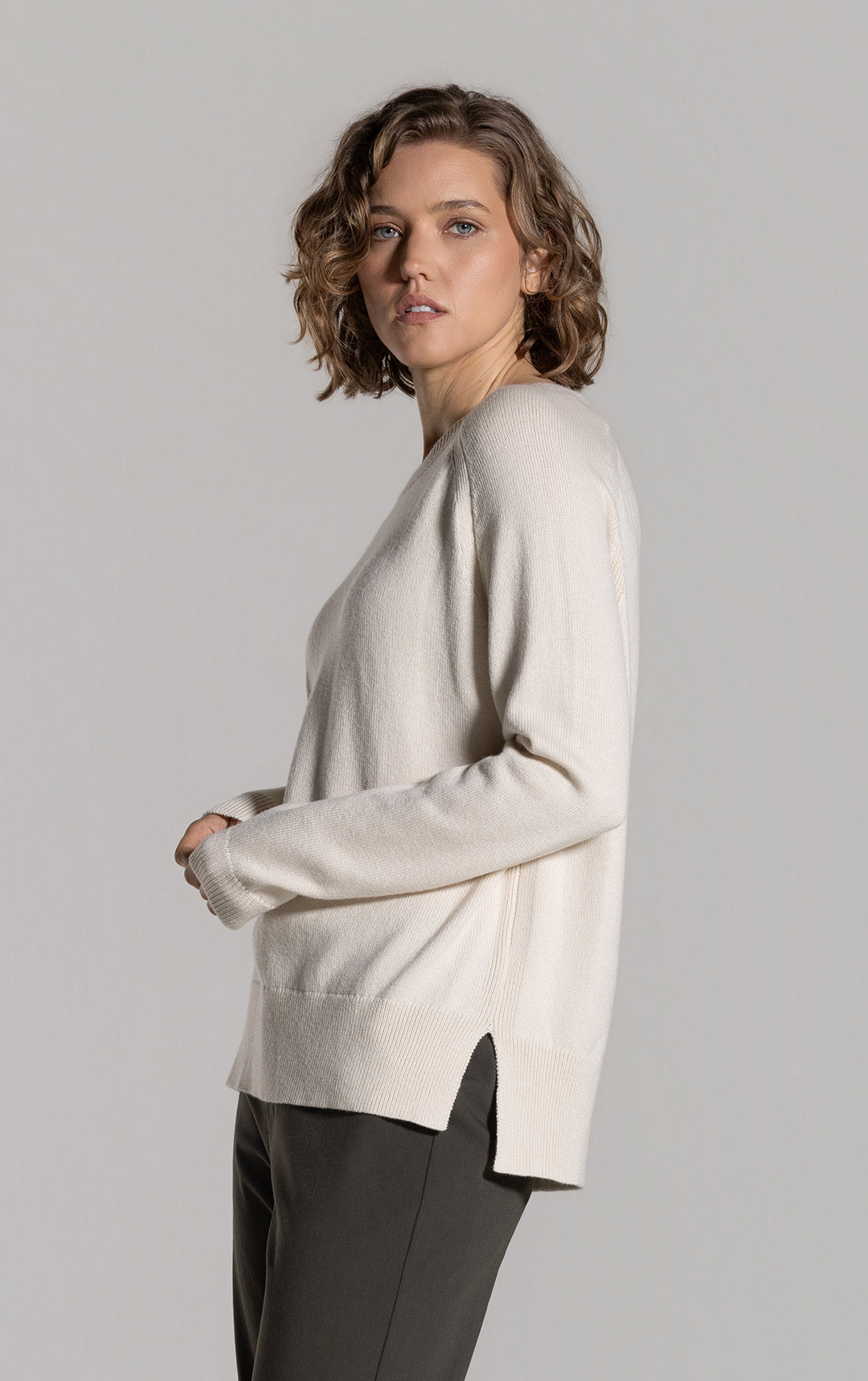 7GG MERINO COTTON RAGLAN JUMPER