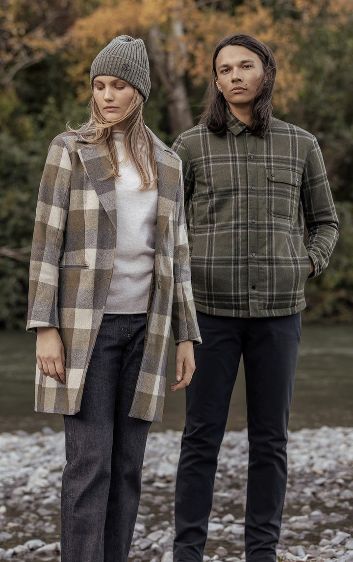PLAID WOOL COAT