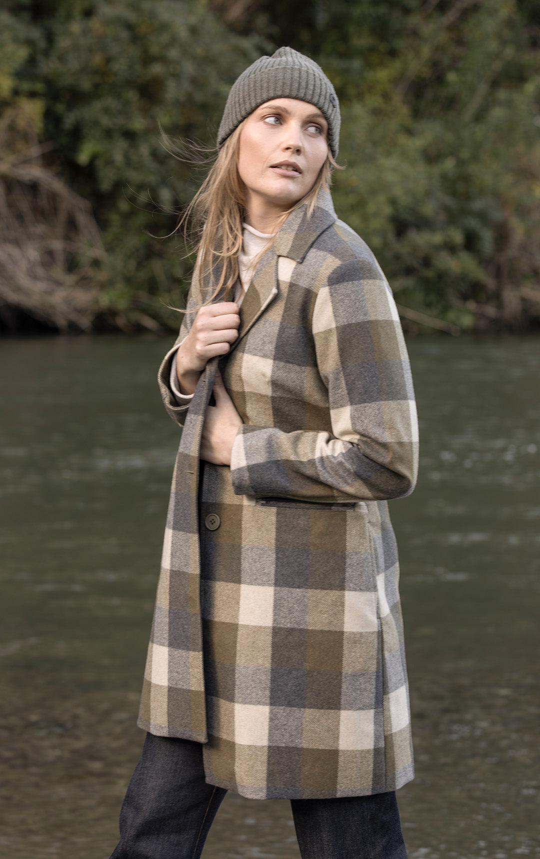 PLAID WOOL COAT