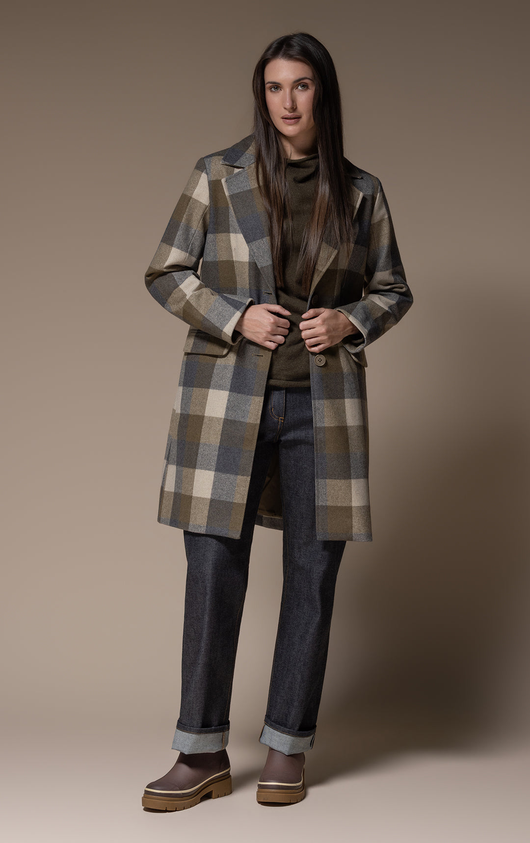 PLAID WOOL COAT