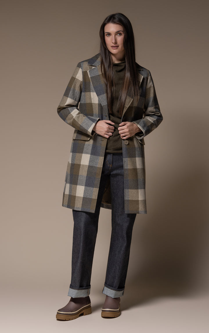 PLAID WOOL COAT