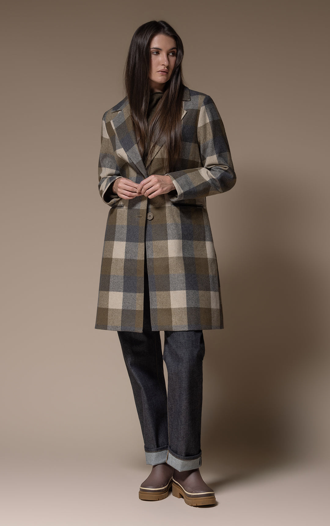 PLAID WOOL COAT