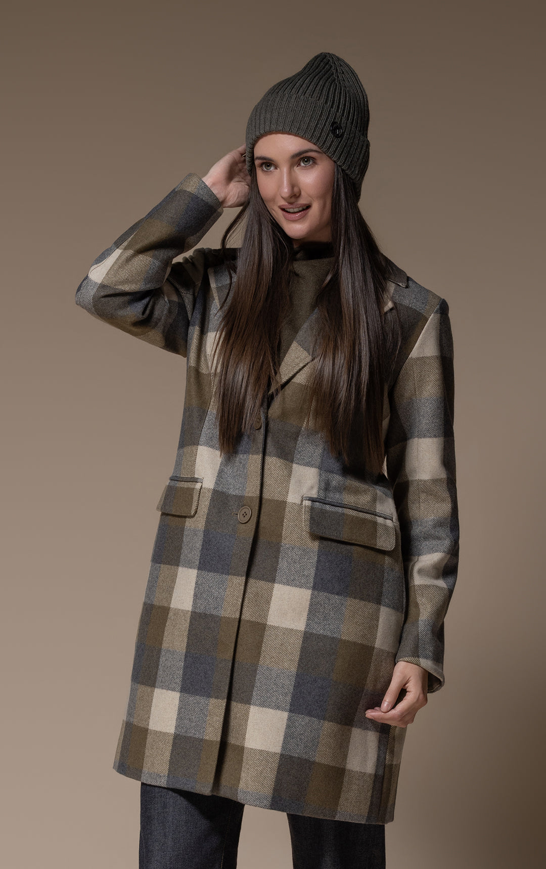 PLAID WOOL COAT