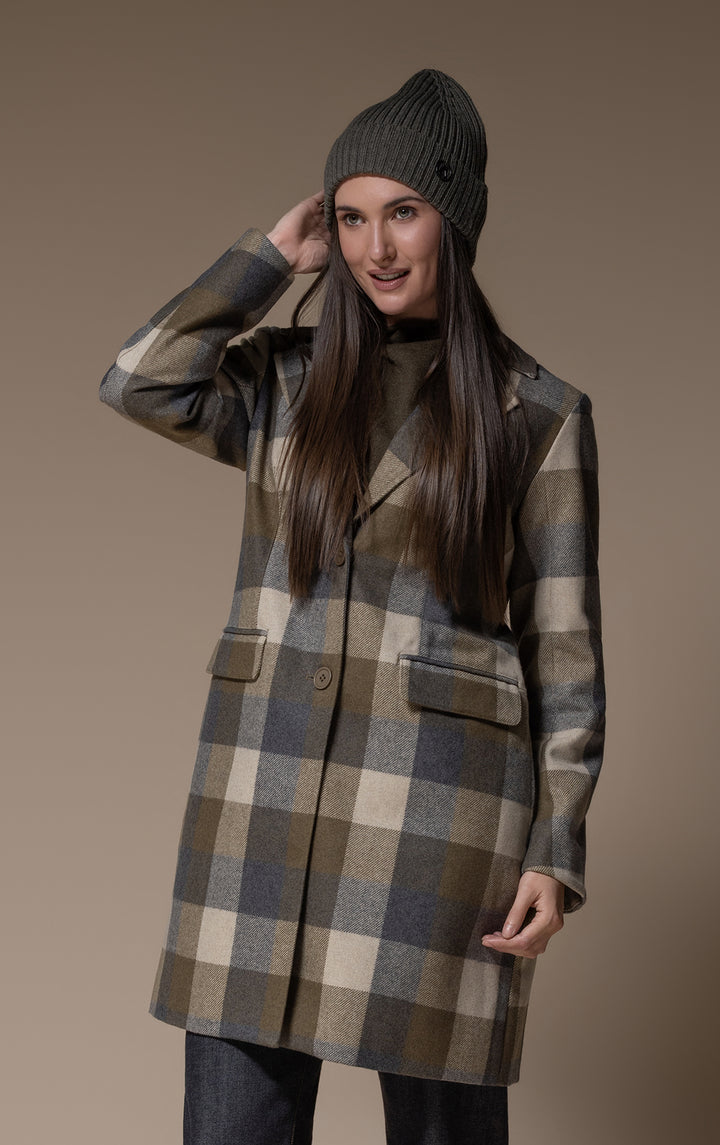 PLAID WOOL COAT