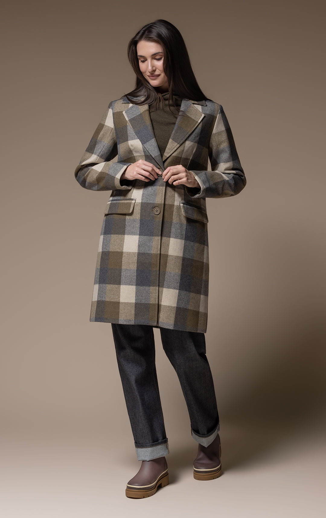 PLAID WOOL COAT