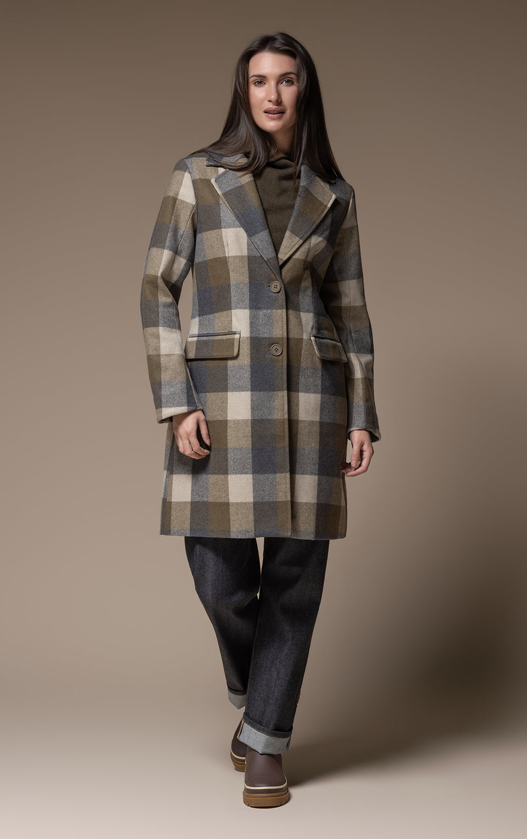 PLAID WOOL COAT