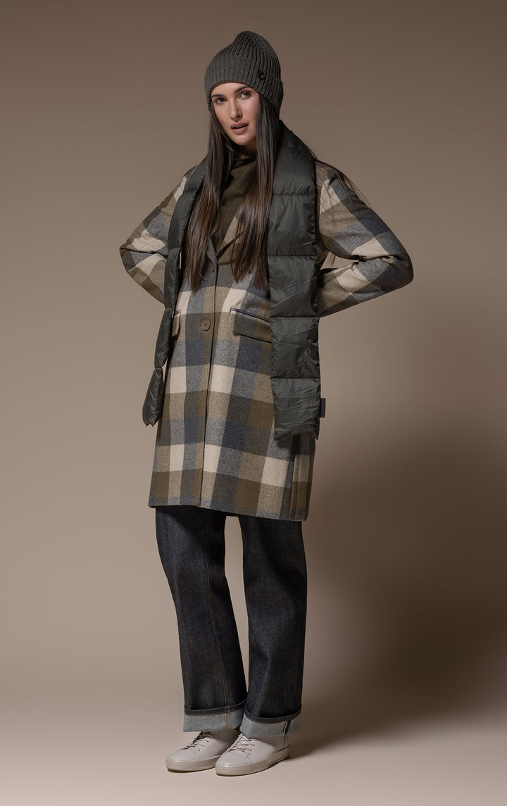 PLAID WOOL COAT