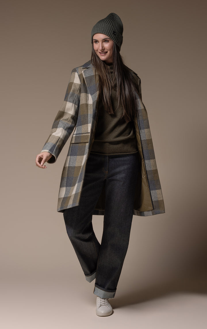 PLAID WOOL COAT