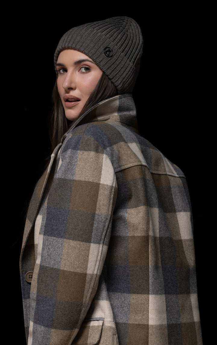 PLAID WOOL COAT