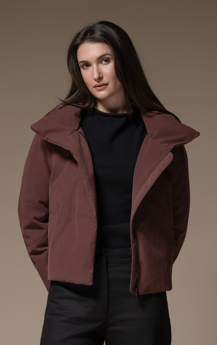 CROPPED CORDUROY DOWN JACKET