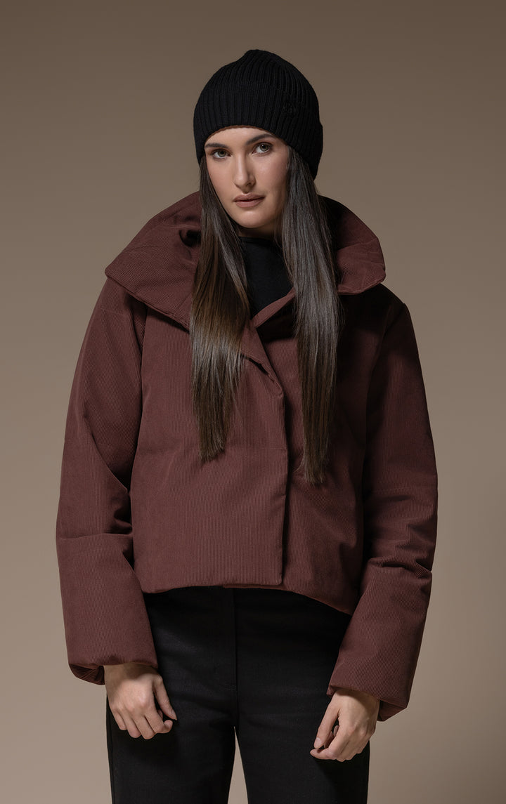 CROPPED CORDUROY DOWN JACKET