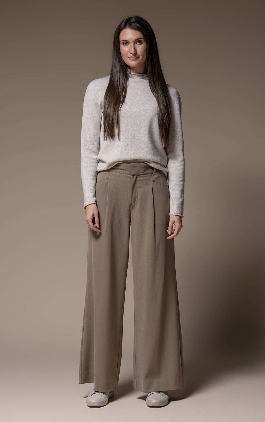 WOOL BLEND WIDE LEG TROUSER