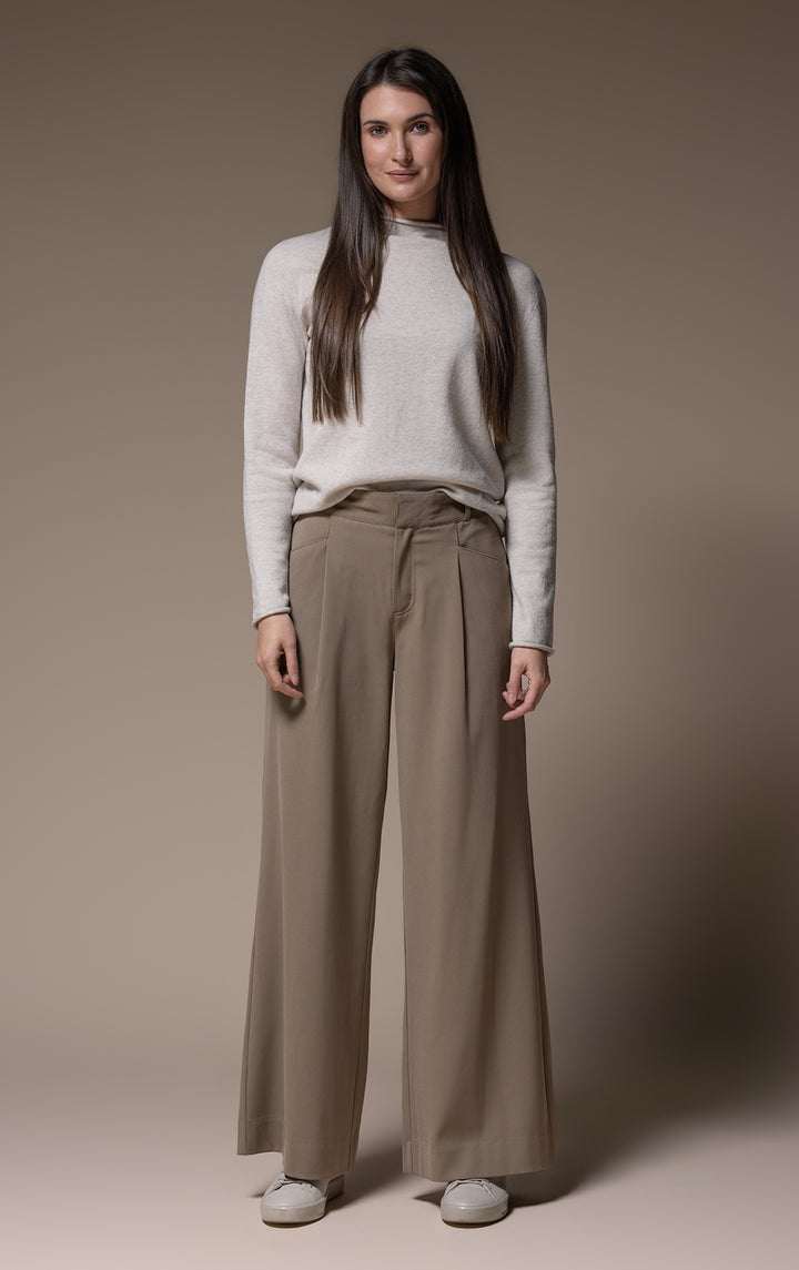 WOOL BLEND WIDE LEG TROUSER