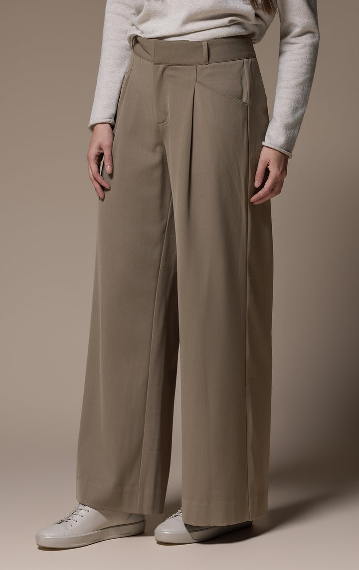 WOOL BLEND WIDE LEG TROUSER