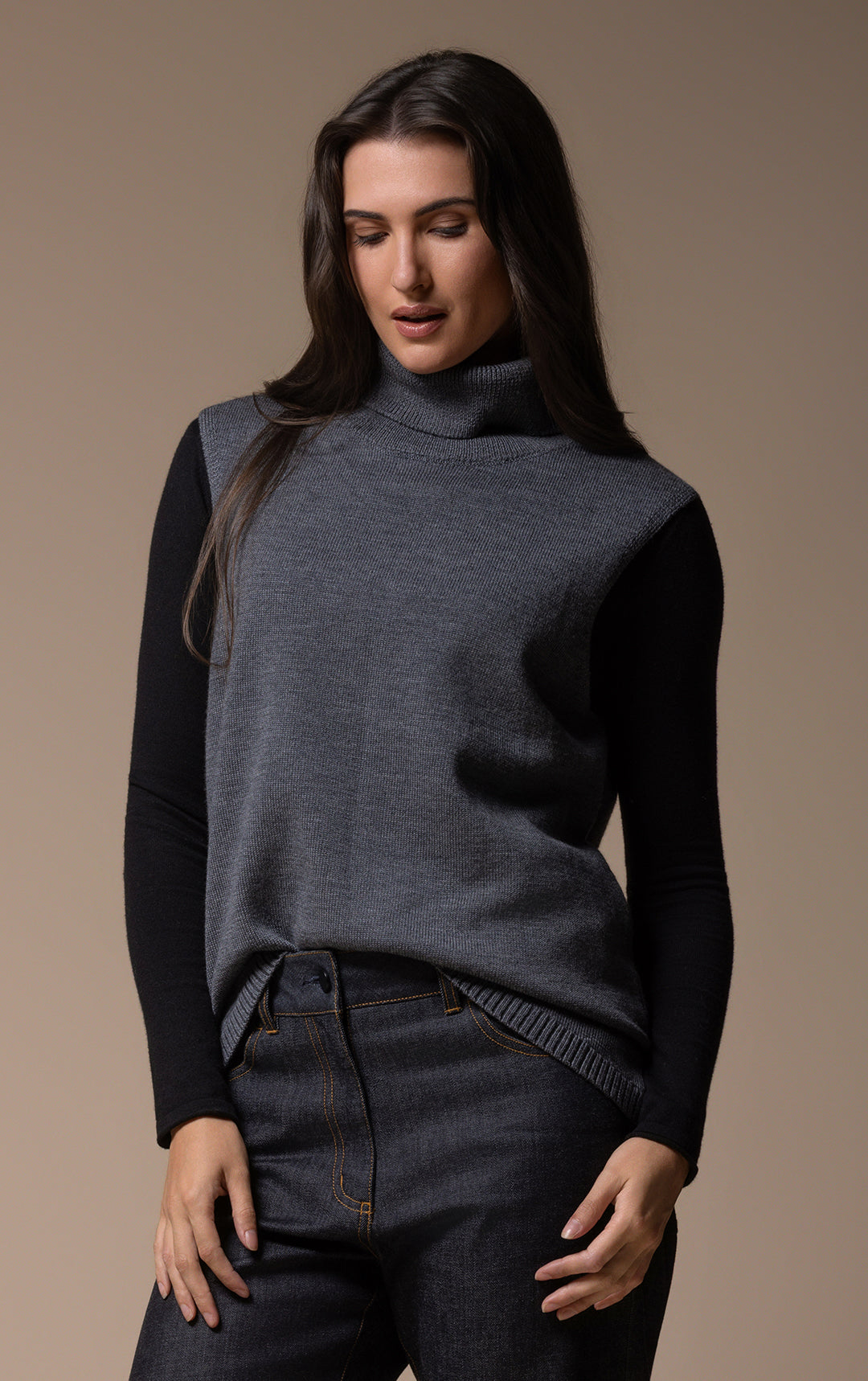7GG MERINO TURTLENECK VEST