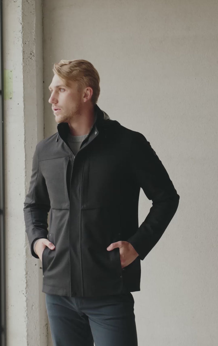 LAMINATED WOOL JACKET