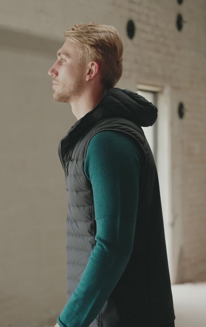 HYBRID HOODED DOWN VEST